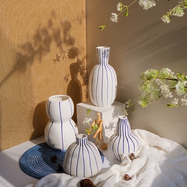 Taedet Generic Domus Decor? Cur sunt BYF Artes & Artificia Manu-picta Caeruleo-White Texture Vases Unicum Electionis?
