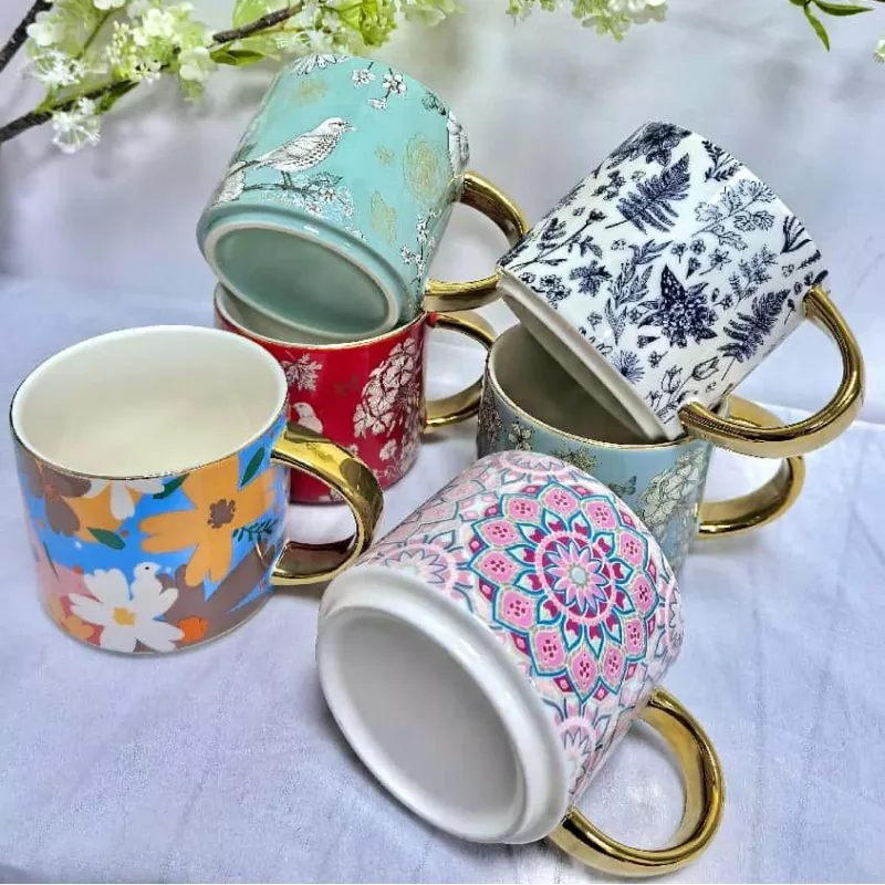 Ceramic Mug Cum Electroplated Aurum manubrium Ceramic Mug Cum Electroplated Aurum manubrium