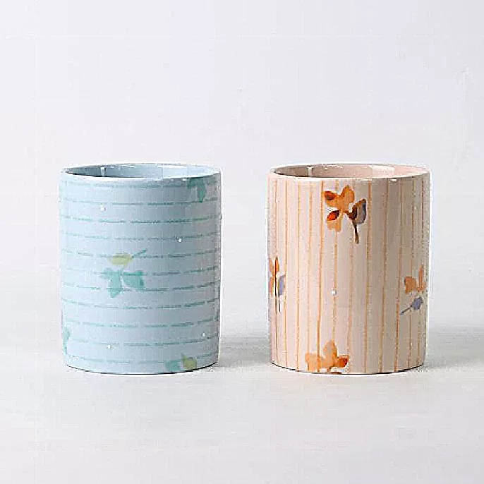 Handpainted Floralis Ceramic Candle Holder Handpainted Floralis Ceramic Candle Holder
