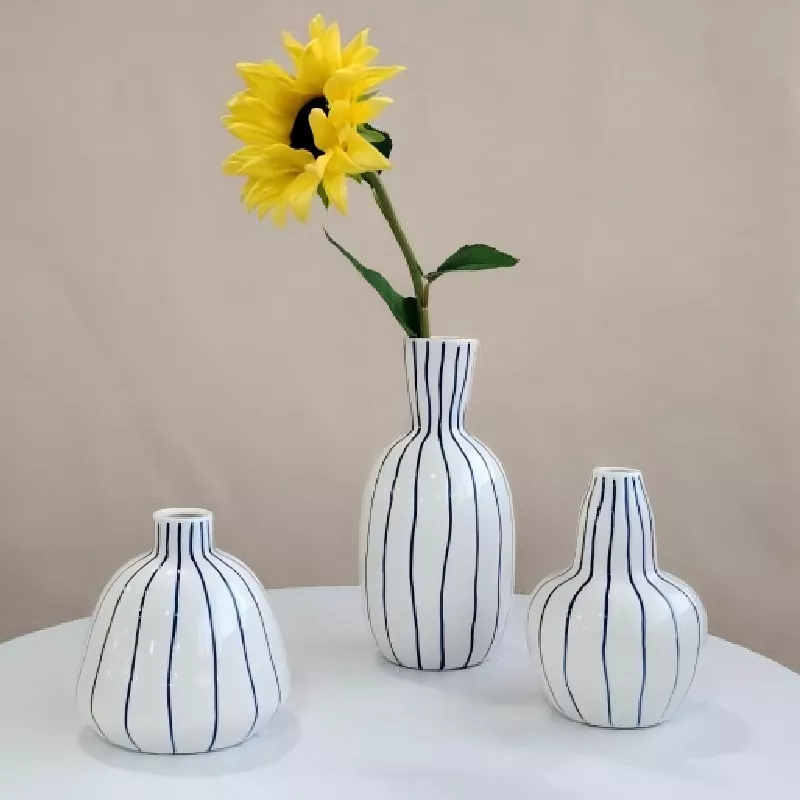 Geometric Line Ceramic Vase